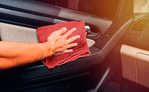 Red Cotton Shop Towels Pack Of 150 14 By 14 Inch Absorbent Cleaning Rags For Auto Garage Home And Industrial Use used on car interior
