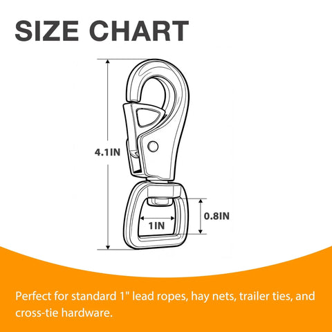 Size chart of Heavy Duty Bull Snap Hook With Eye Bolt Marine Clip For Boats Trailers And Cargo showing dimensions 4.1" L x 0.8" W