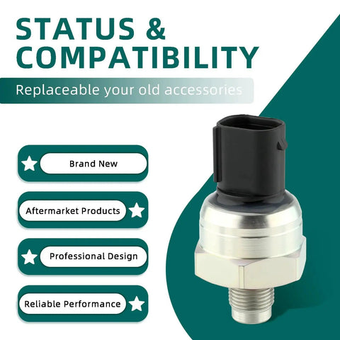 Front view brake fluid pressure sensor with metal threaded body and black connector for Toyota Sequoia 2001–2008.