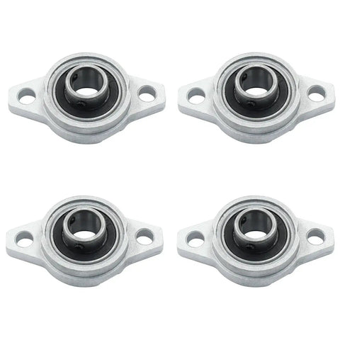 4 Pack KFL001 Flanged Pillow Block Bearings With 12 Mm Bore, Self Aligning Zinc Alloy Flange Mounted Bearings for machinery