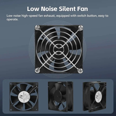 Low noise 4500 RPM fan from Smoke Exhaust Kit For Laser Engraver And 3D Printer Enclosure With Vent Pipe.