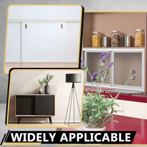 Plastic Sliding Door Track Set For Three Quarters Inch Thick Panels Including Top And Bottom Tracks For Cabinet And Window Applications