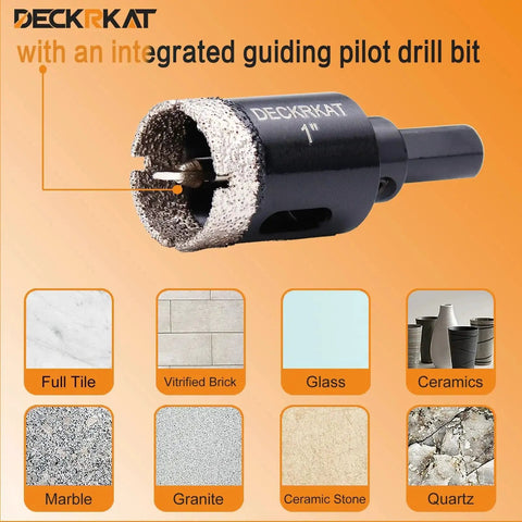 2 Pack 1 Inch Diamond Tipped Hole Saw Bits With Guiding Pilot Bits For Porcelain Tile Ceramic Stone Glass Pottery And Bottles Pro Grade Heavy Duty For Clean Smooth Holes In Hard Materials