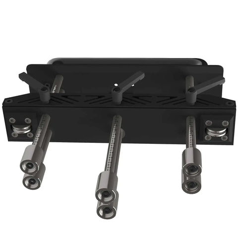 Three Station Edge Roller Bending Angle Tool, Pro Grade Workhorse for sheet metal bending, adjustable handles and rollers visible.