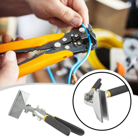 Heavy Duty Sheet Metal Seamer Pliers With Chrome Vanadium Steel Non Slip Rubber Grip Straight 80mm Or 150mm Jaws And Elbow 80mm Jaw Ideal For Clean Bends On Light Steel Door Frame Projects shown with illustration.