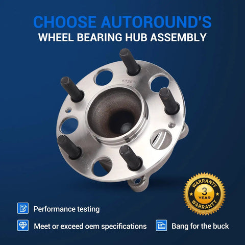 Rear Wheel Hub And Bearing Assembly Replacement For Honda Accord 2014 2015 2016 2017 2018 2019 2020 5-Lug With ABS 512516 top view