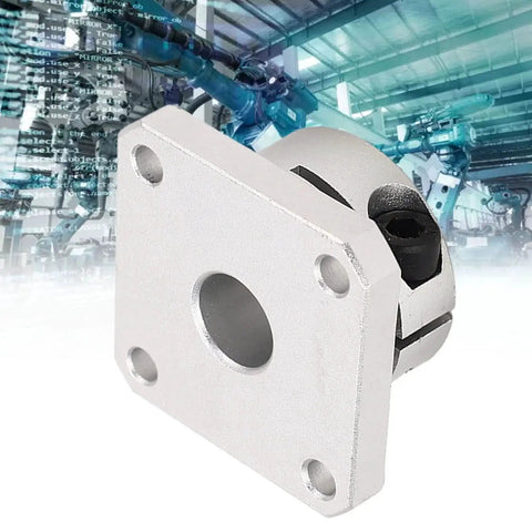 Crazy Smooth Square Flange Linear Bearing for high-speed motion, 12mm bore, GCr15 steel, shown against machinery background