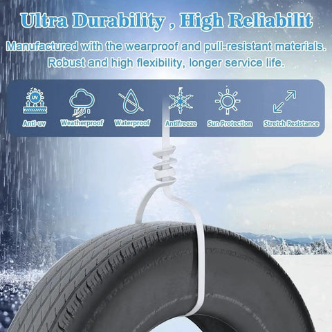 Image showing Ultra Fast Cat8 Ethernet Cable 6 Ft with durability features, waterproof and weatherproof, tied around a tire.