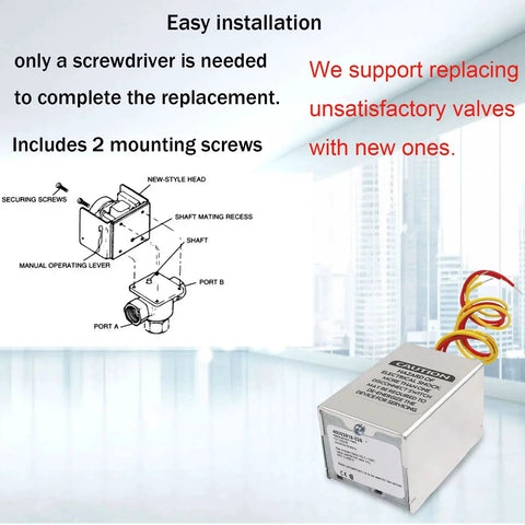 Zone Valve Replacement Head For Honeywell Compatible 40003916026 18 Inch Leads With End Switch shown with installation diagram
