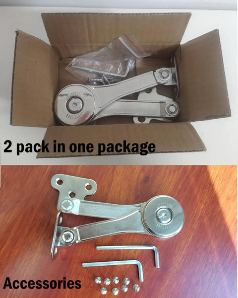 2 Pack Concealed Cabinet Hinges With Soft Close Heavy Duty Zinc Alloy Door Hinges Adjustable Tightness Slow Close Safety Hardware For Cabinets And Toy Chests Durable Lid Support Hinges in packaging with accessories