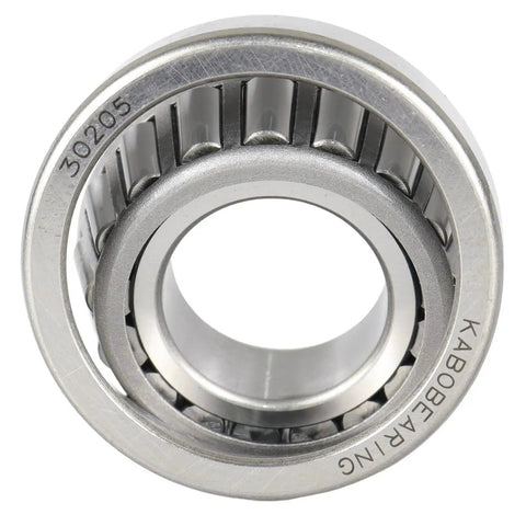 Trailer Wheel Hub Bearings Kit For 25mm Axles, Set Of 4 30205 Bearings With TC Seals, chrome steel bearing close-up view.