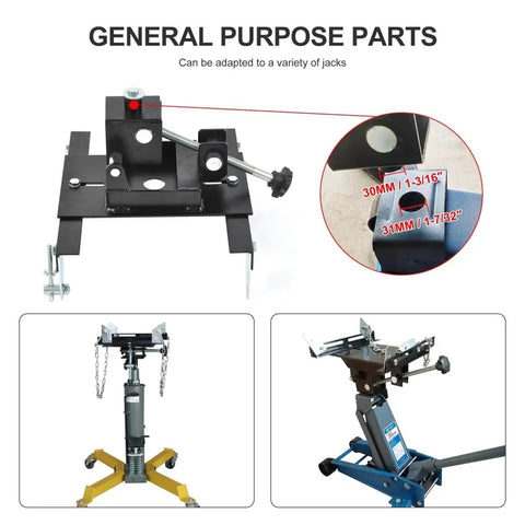 Transmission Jack Adapter For Cars And Trucks Converts Hydraulic Floor Jacks To A 1100 Pound Capacity Gearbox Removal Rig with saddle shaft