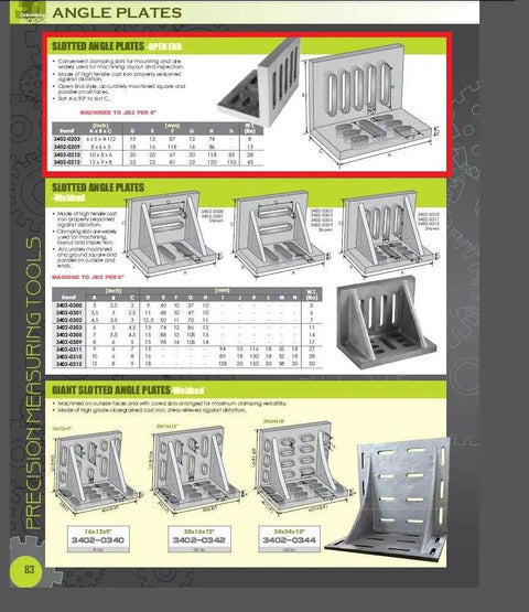 Slotted Angle Plate For Machining And Layout Open End Six By Five By Four And A Half Inch With Convenient Clamping Slots Heavy Duty Cast Iron Precision Tool For Squareness And Alignment Housing By HHIP, shown with slots for clamping.