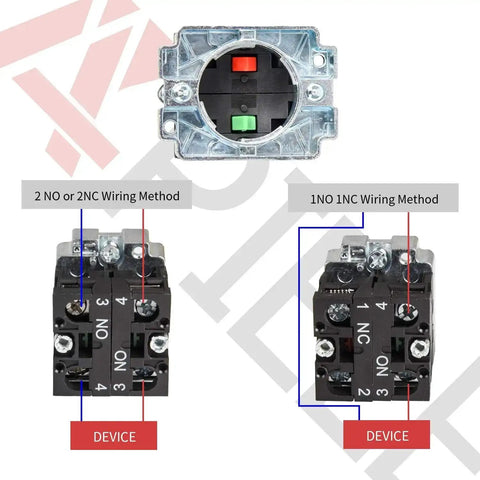 Wiring methods for Two Pack 22mm Metal Head 3 Position Maintained Selector Switch with 2 Normally Open Contacts 660VAC 10A Rating