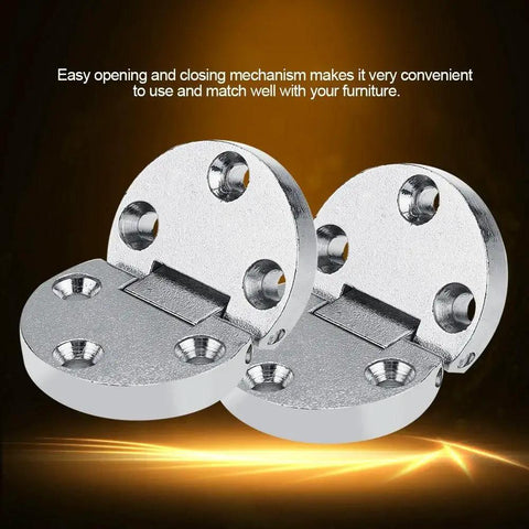 2 Pack Zinc Alloy Flap Hinges For Self Supporting Folding Tables Oval Hardware 10 Kg Max Load Silver Finish