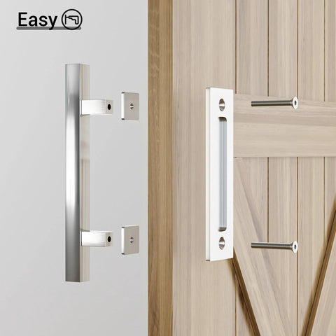 Stainless Steel Barn Door Handles 10 Inch Sliding Door Pull Flush Handle Double Sided Square Brushed Finish Tough As Nails Heavy Duty Built To Last With Easy Install For Standard Doors Rust Resistant Durable Hardware.