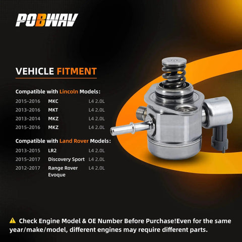 High Pressure Fuel Pump For 2.0L L4 Engines, Plug And Play, Compatible With Ford Edge and others, product image