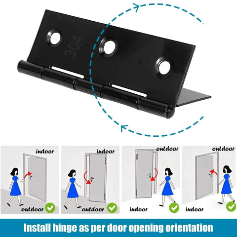 3 Inch Black Door Hinges 12 Pack Interior Hinges For Furniture Wooden Box Chest Window Case Lid Durable 304 Stainless Steel Construction Includes 96 Screws For Smooth Noiseless Operation, hinge installation guide