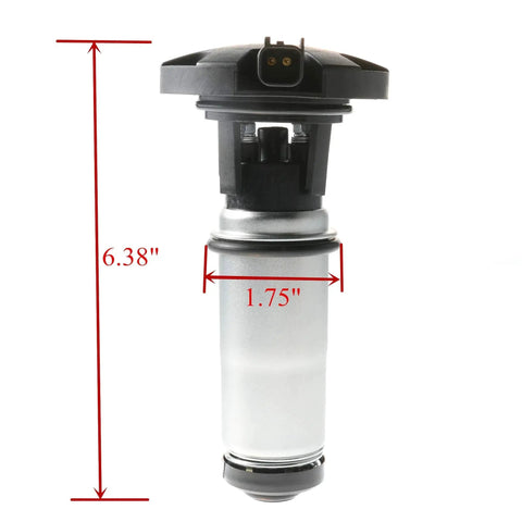 Heavy Duty Electric Fuel Pump Replacement For Ford F Series Super Duty F250 F350 F450 F550 2003 To 2007 And Chevy Express GMC Savana 2500 3500 2006 To 2016 6.0L V8 And 6.6L Diesel Engine Direct Fit Replaces SP114 12635785 3C3Z9C407AA, showing dimensions 6.38 inches high and 1.75 inches wide