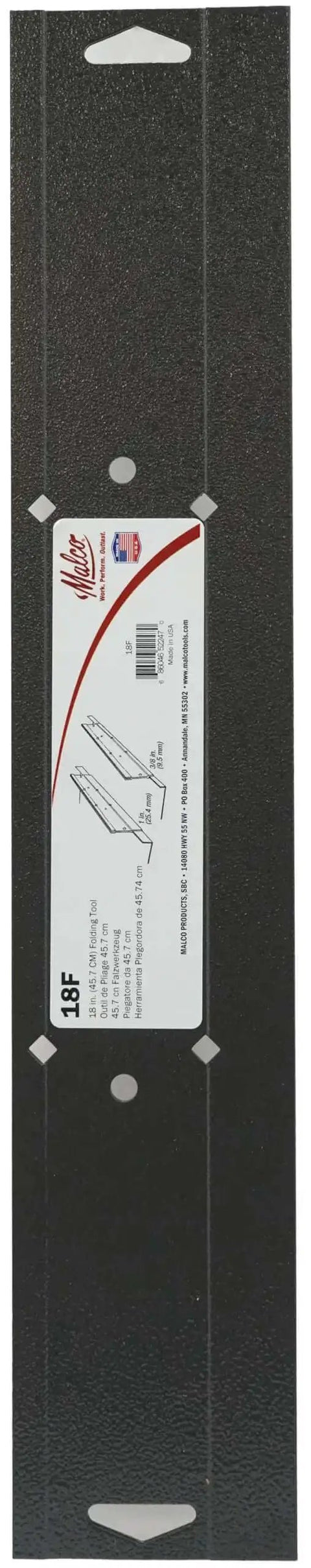 18 Inch Sheet Metal Folding Tool 18F Pro Grade For Precise Bends And Forms, Depth Options Silver Finish, front view