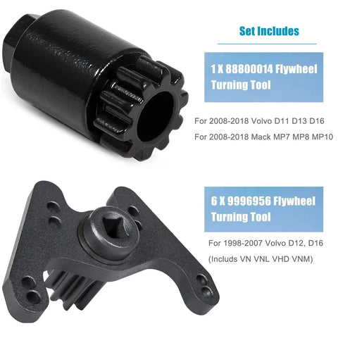 Engine Barring Flywheel Turning Tool Kit For Volvo Mack Trucks 1998 To 2018 D11 D12 D13 D16 MP7 MP8 MP10 Engines Replacement OEM
