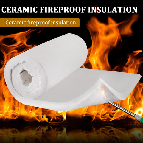 Ceramic fiber insulation blanket, Amylove, 2 pcs, white rolls, 60 x 24 x 1 in for high-temperature heat protection