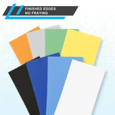 Microfiber Cleaning Cloth Pack 5.5x3 Lens Wipes For Glasses Cameras Phones in assorted colors with finished edges
