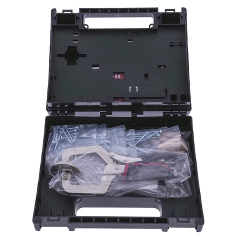Pocket Hole Jig Kit System Dual Pocket Hole Setup For Quick Woodworking Projects with case, clamps, and screws visible