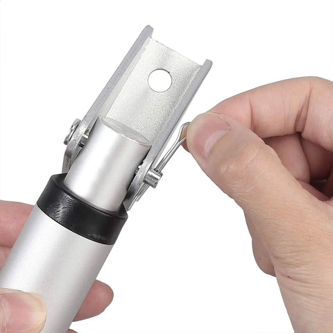 Person installing Heavy Duty Galvanized Steel Linear Actuator Mounting Brackets For 12V Actuators 2 Pack Indoor And Outdoor Use Silver