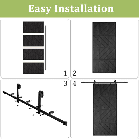 36 By 84 Inch Sliding Barn Door MDF With Waterproof Surface DIY Assembly Ready Pre Drilled Slab With Installation Hardware Kit