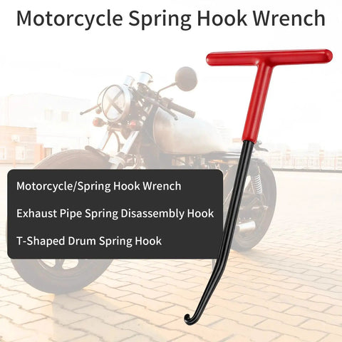Two Pack Exhaust Spring Puller Tool T Handle For Motorcycle Dirt Bike Snowmobile with red T-handle and hook tip