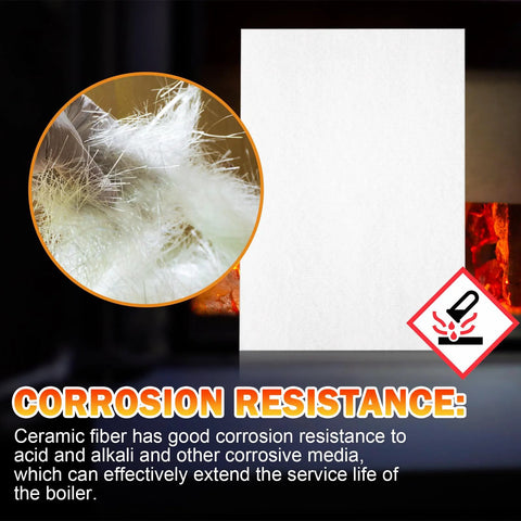 Ceramic fiber gasket sheet, white 7x10x1/8 in, 8 pcs for high-temp insulation in stoves and boilers