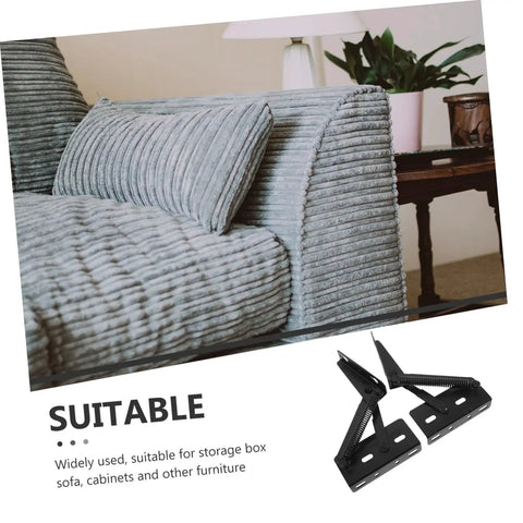Heavy Duty Folding Sofa Hinges Set 2 Pack With Spring Loaded Support High Load Capacity For Sofas Cabinets And Furniture
