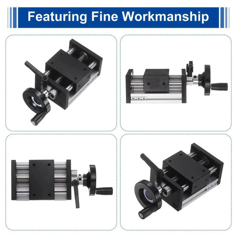 100mm Manual Linear Stage With Double Axis Slide Rail For CNC Machine Shop Floor Ready Budget Friendly Smooth Motion Precision Machining Grade Acme TR12X4 12mm Diameter 4mm Pitch 1 Start Lead Screw Travel 4mm Per Cycle showing fine workmanship