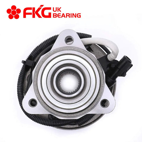 Front view of Front Wheel Bearing Hub Assembly For 95-01 Ford Explorer 4WD 5-Lug ABS component with wires visible.