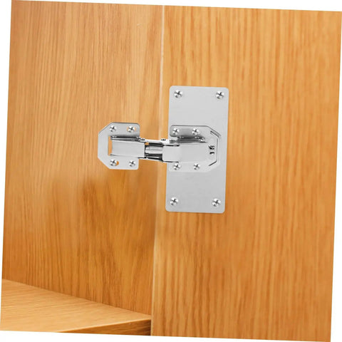 Heavy Duty 2 Pack Silver Cabinet Hinges For Kitchen Cupboards And Wardrobes Thickened Bridge Design installed on wood cupboard