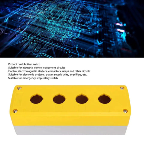 Push Button Control Station Box Four-Gang Industrial Grade ABS Plastic Enclosure IP65 weatherproof housing for control panels.