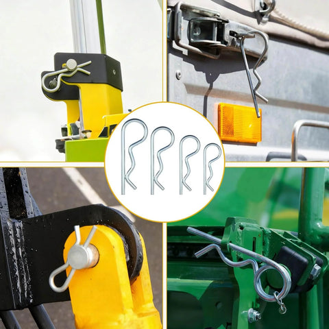 Heavy Duty Hitch Pins And Clips Kit With R Clips, Cotter Pins, PTO Pins for Tractor, Trailer, Lawn Mower installation