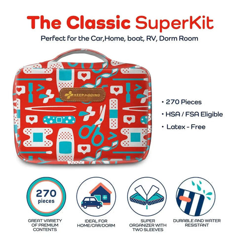 All In One Large First Aid Kit For Kids And Family Ready For Home Car Dorm And Boat With 270 Pieces Latex Free Bandages Burn Relief