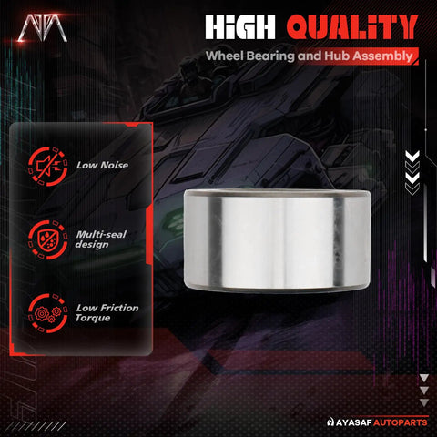 High quality wheel bearing and hub assembly with low noise multi-seal design, shown with graphics, Ayasaf AutoParts logo.