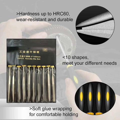 All-In-One 32 Piece 3D Print Tool Kit For Cleaning Finishing Deburring And Post Processing With Knife Clean Up Kit Deburring Tools Pliers Tweezers Files And Accessories For Smooth Pro Grade 3D Prints, showing file set and tool use