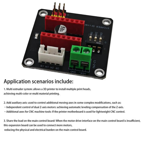 Two Pack 42 Stepper Motor Driver Expansion Boards for 3D Printers DRV8825 A4988 Compatible Shield Module with 5V Logic