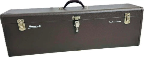 Front view of 32-Inch Industrial Steel Toolbox With Brown Wrinkle Powder Coat, Padlockable Security, Steel Tool Tray Included, Built-To-Last.