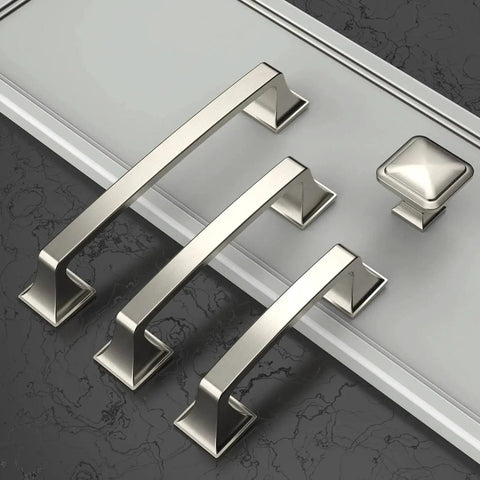 10 Pack 5 Inch 128mm Brushed Satin Nickel Cabinet Handles on display