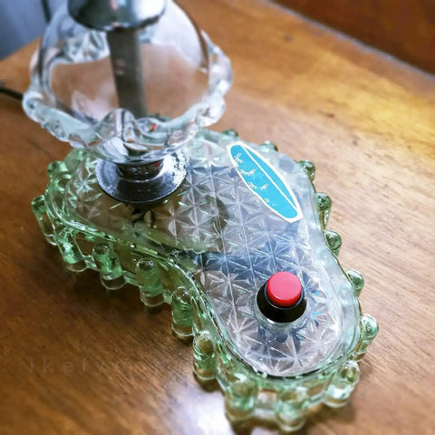 12mm Mini Latching Push Button On Off Switch with glass base lamp, red button visible