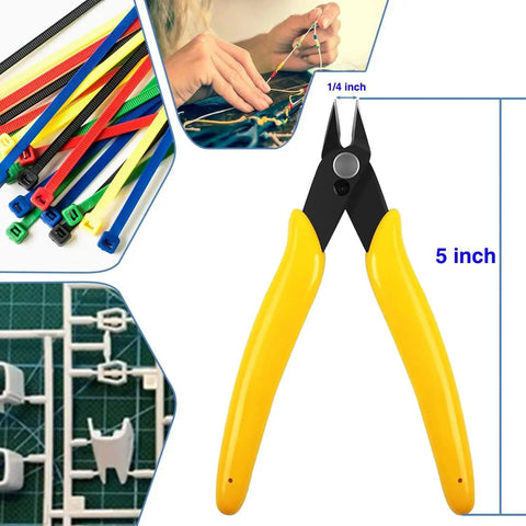 5-inch micro wire cutter from Deburring Tool Set for 3D Printing and Plastic Models with 18 Piece Blade Pack shown with model parts