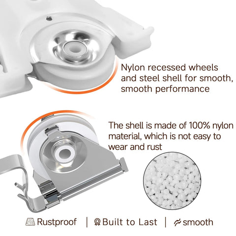Upper Sliding Screen Door Rollers Replacement Part 1997063 with 1-1/4 Inch Nylon Concave Wheels close-up view