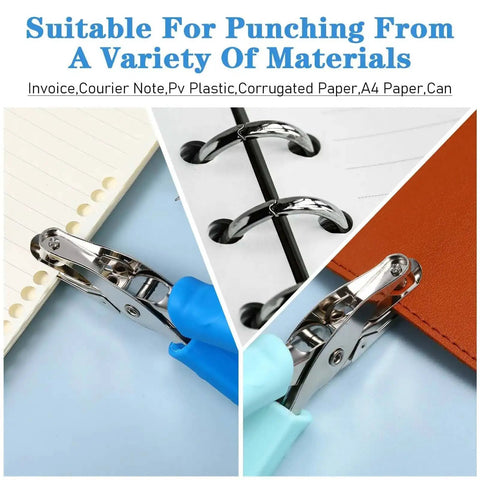 12 Pcs Handheld One Quarter Inch Hole Punches For Crafts With Grip Handles punching paper and plastic materials.