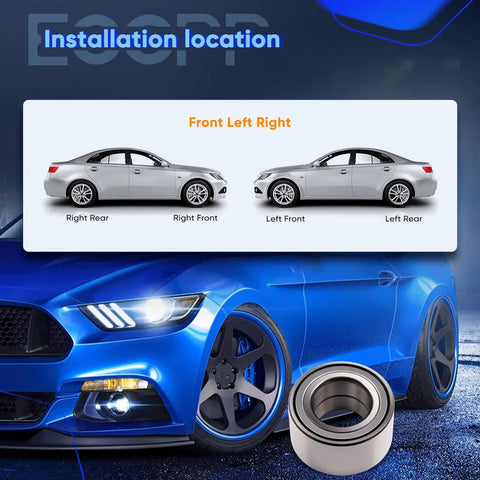 Front Wheel Hub And Bearing Assembly 510055 Direct Fit OE Quality location guide and product image for installation on cars.