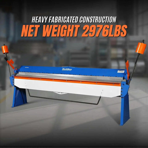 120 Inch Manual Sheet Metal Brake With 14 Gauge Capacity Pro Grade Built Tough For Big Jobs, Model PB12014, frontal view